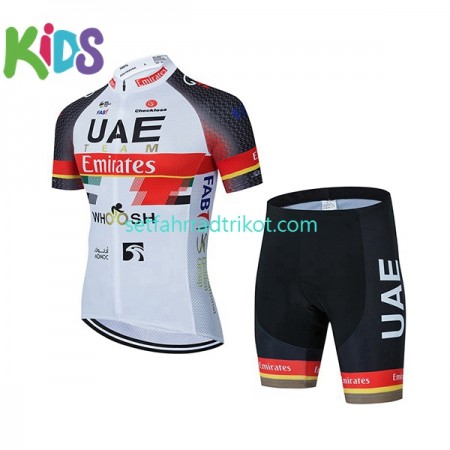 UAE Team Emirates Fahrradbekleidung Radtrikot Kurzarm + Radhose Kurze Kinder 2021 N001